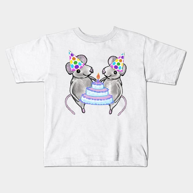 Happy Birthday Mice Kids T-Shirt by drknice